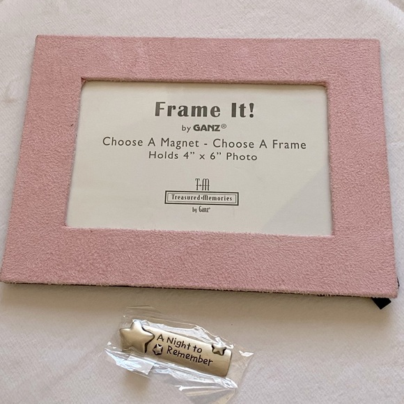 Pink Suede Covered Magnetic Picture Frame - Picture 4 of 10